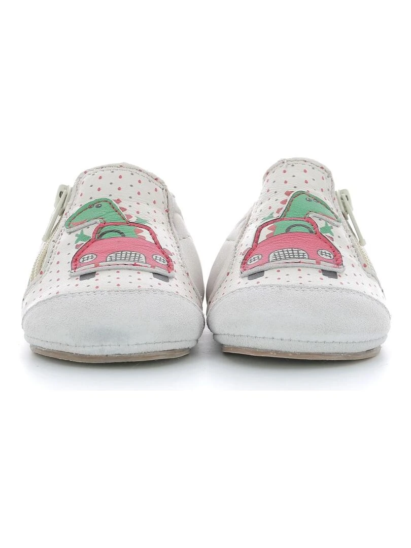 Chaussons Cuir Dino Trip   Beige