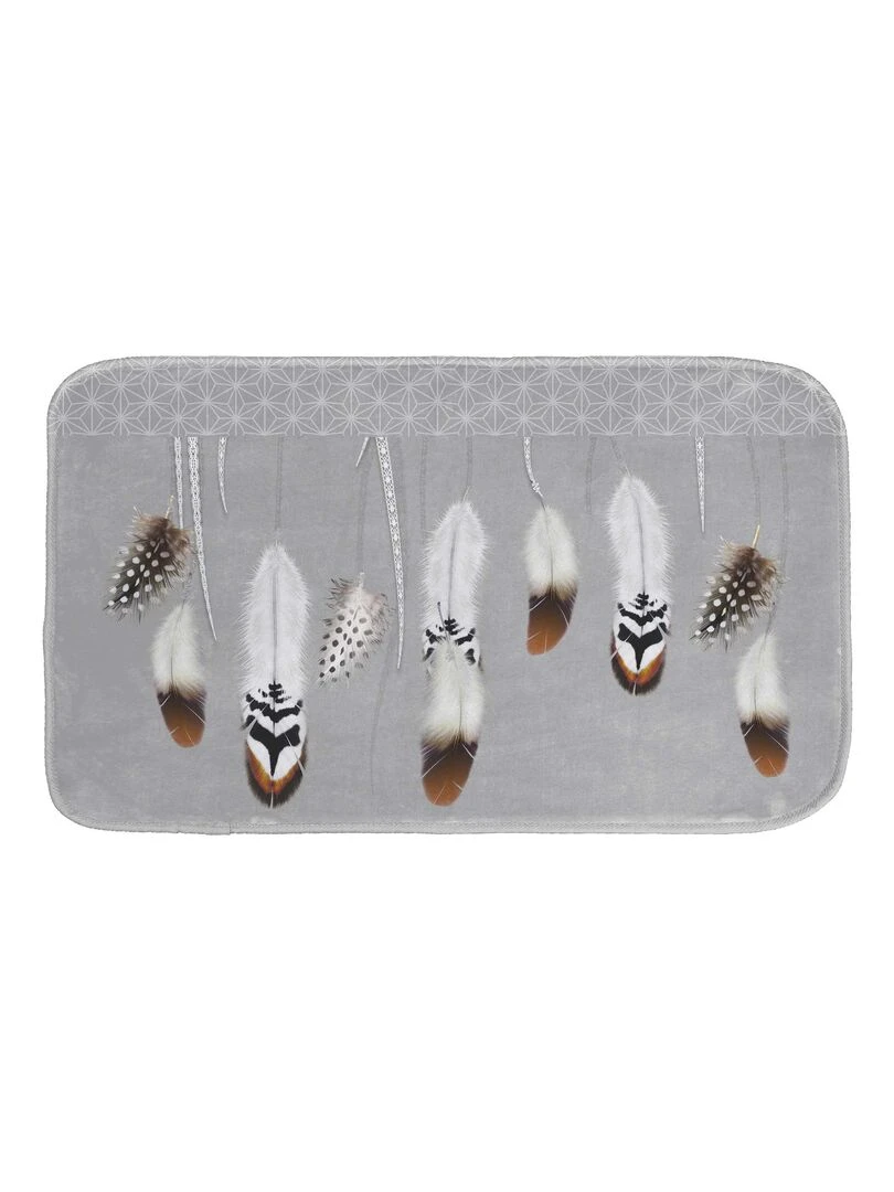 Tapis de bain Modele Plumes Tallulah Gris