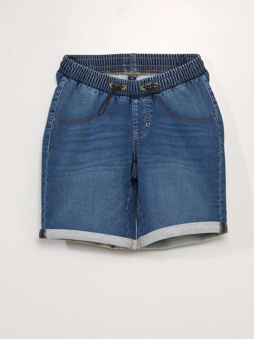 Bermuda en jean à taille élastiquée So Easy Bleu