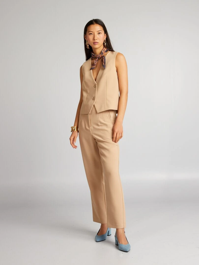 Pantalon droit Beige