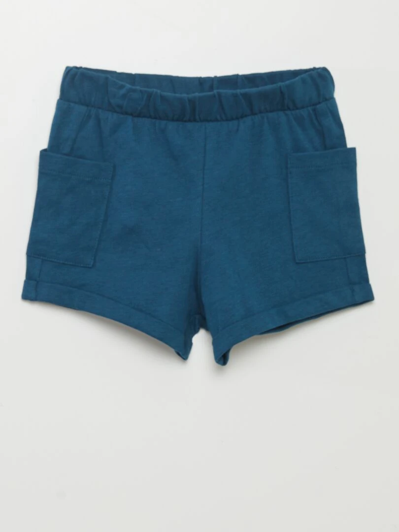 Ensemble tee shirt + short   2 pièces   Bleu