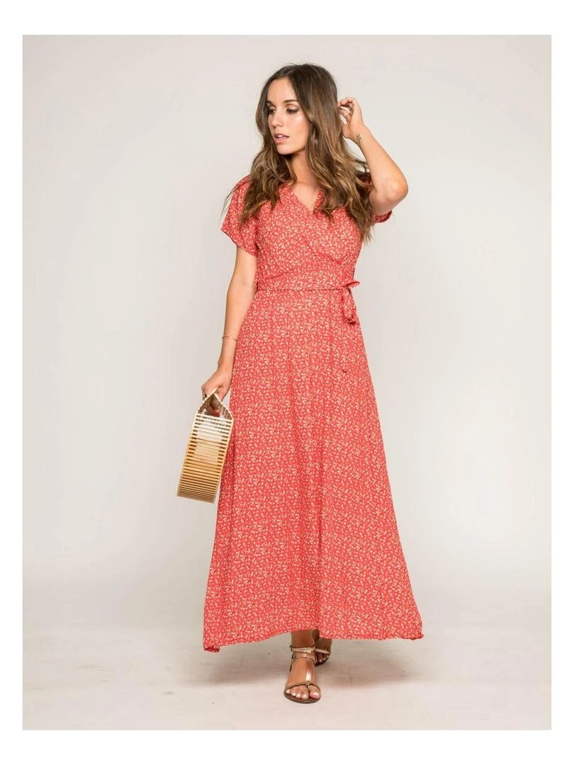 Robe longue imprimée IBERTY Rouge