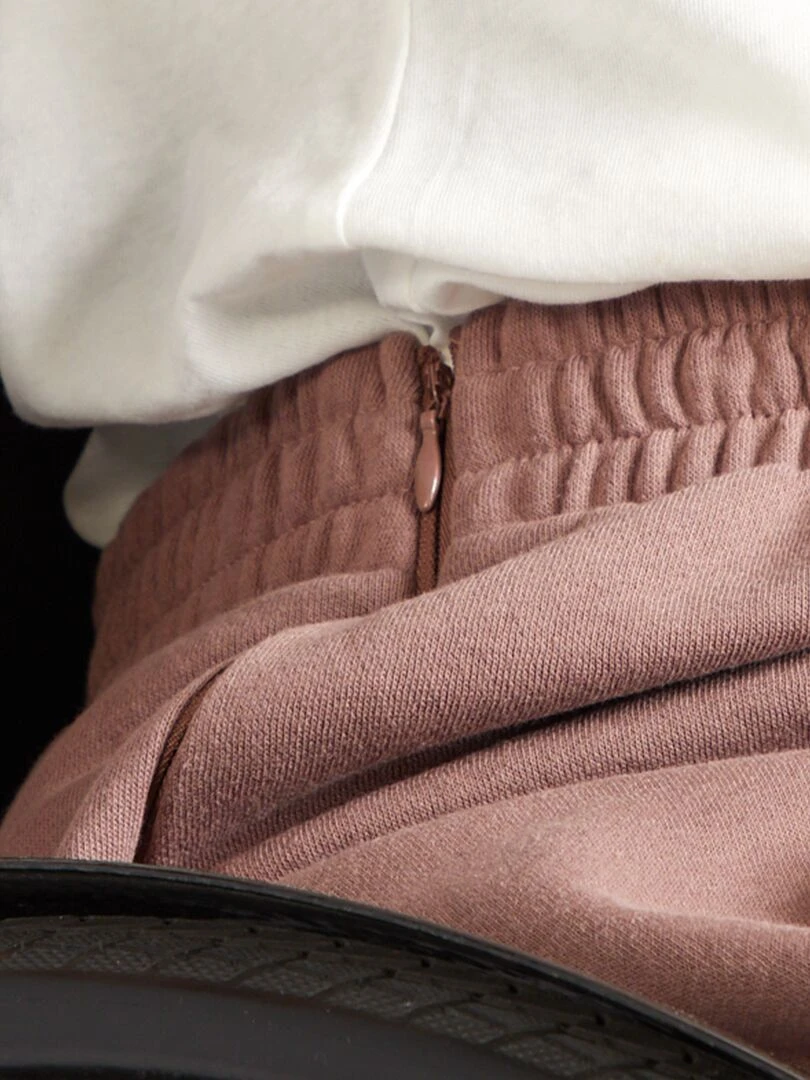 Pantalon de pyjama en molleton   Facile à enfiler   Marron