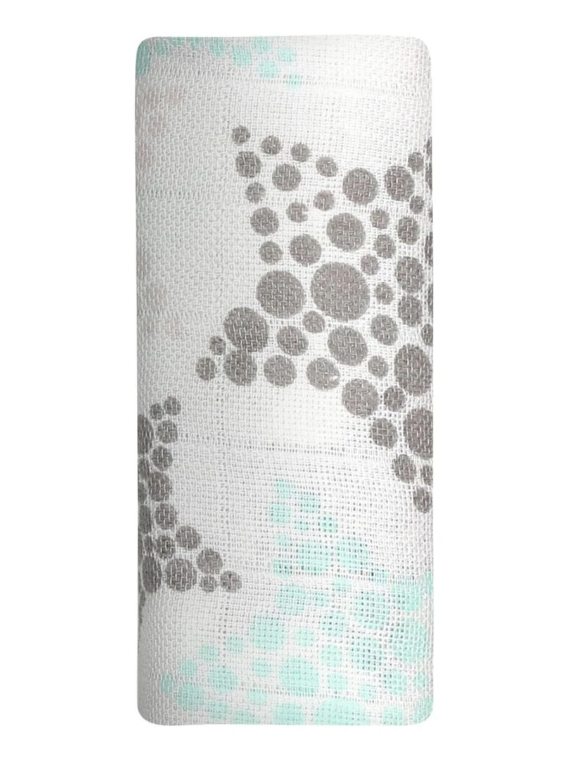 Lange 70X70cm motif Etoiles Blanc