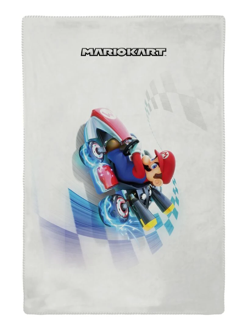 SUPER MARIO Plaid Mariokart 110x130 cm 100% Polyester Blanc Blanc
