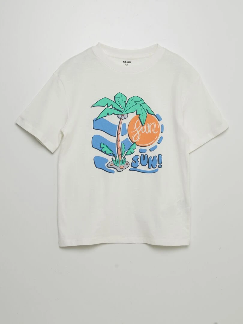 Pyjama court   Blanc/vert