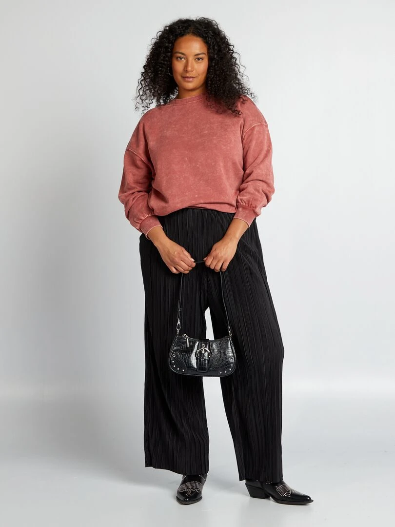 Sweat oversize effet délavé Rouge