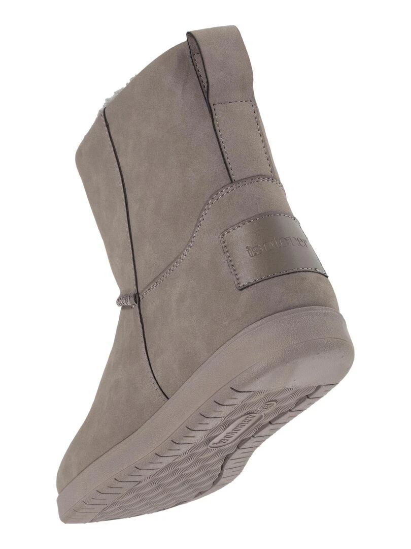 Bottines Femme Zip Effet Nubuck Gris   Gris Gris