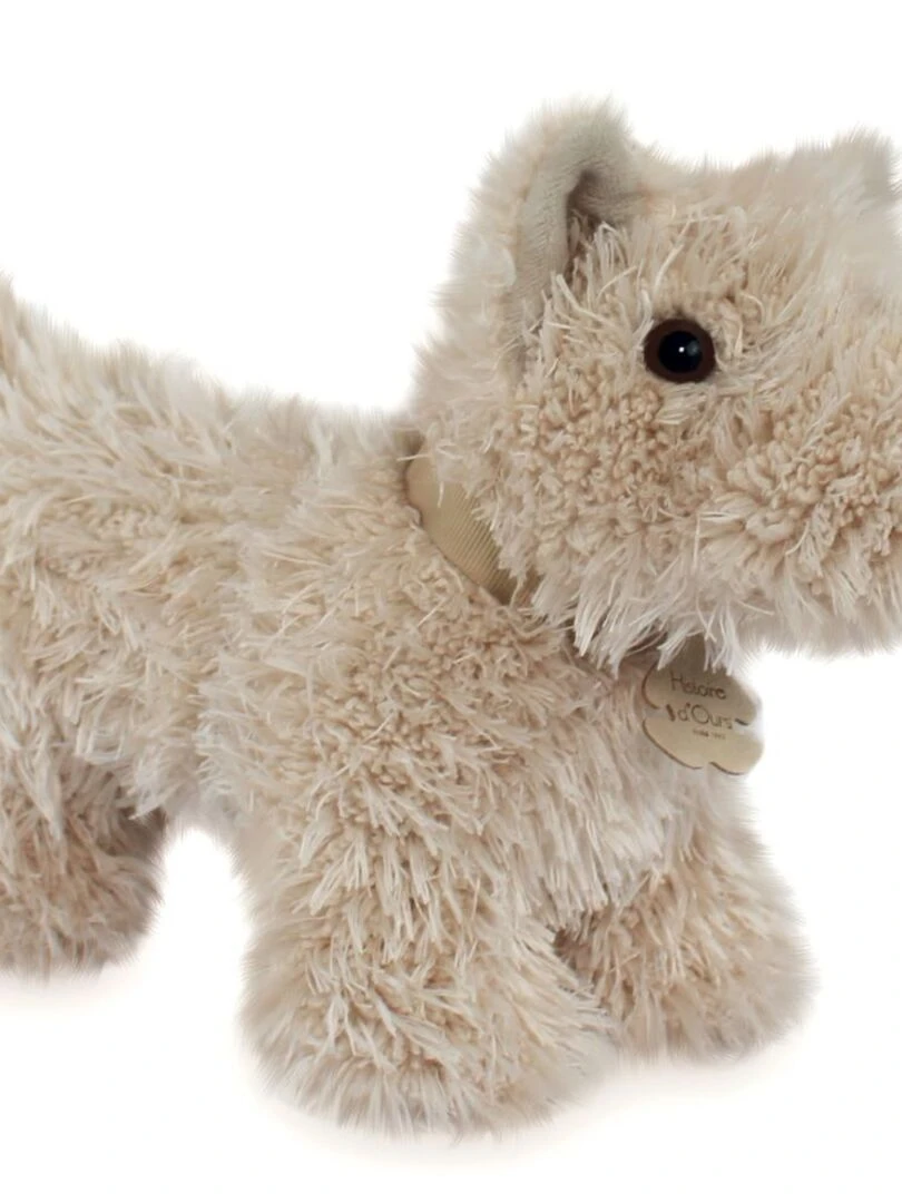 Peluche chien Fox ivoire avec panier (25 cm)   Marron