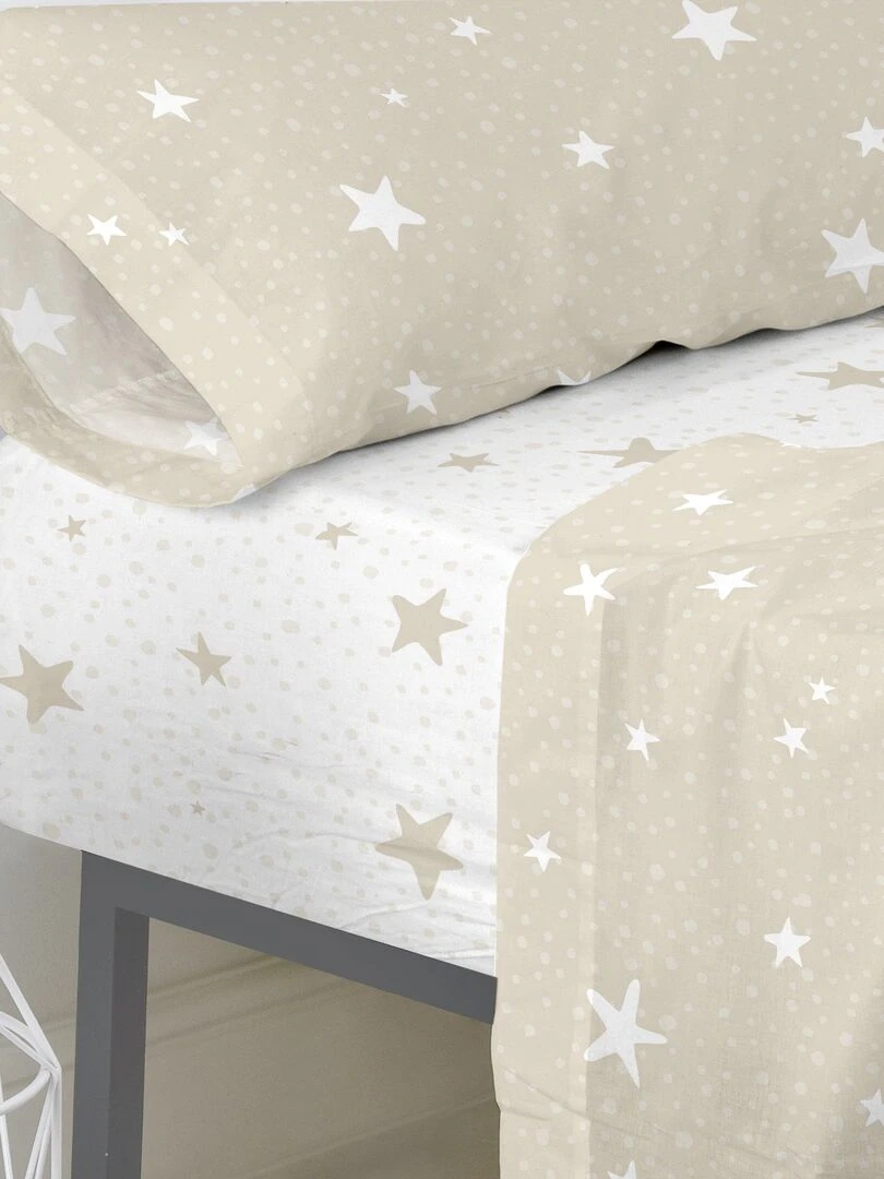Drap housse Little star "Happyfriday" Beige