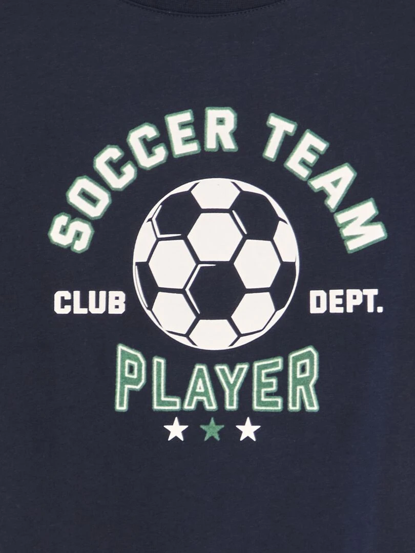 T shirt manches courtes 'Ballon de foot' Marine