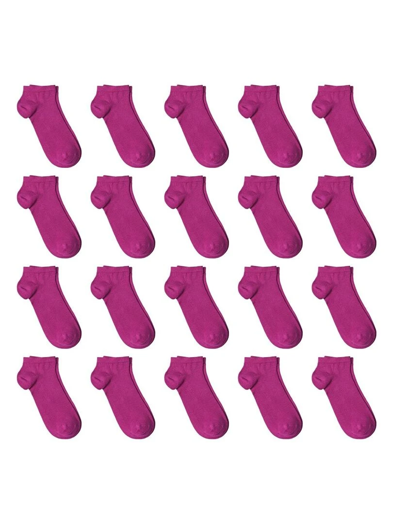 Socquettes Coton Prémium   Lot 20 Paires   Fabrication UE   Violet prune