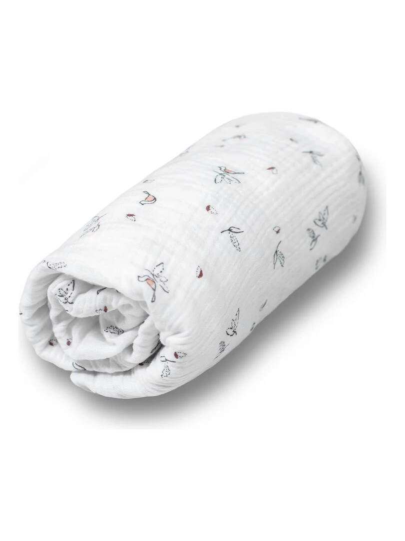 Drap housse en gaze de coton Melody Multicolore