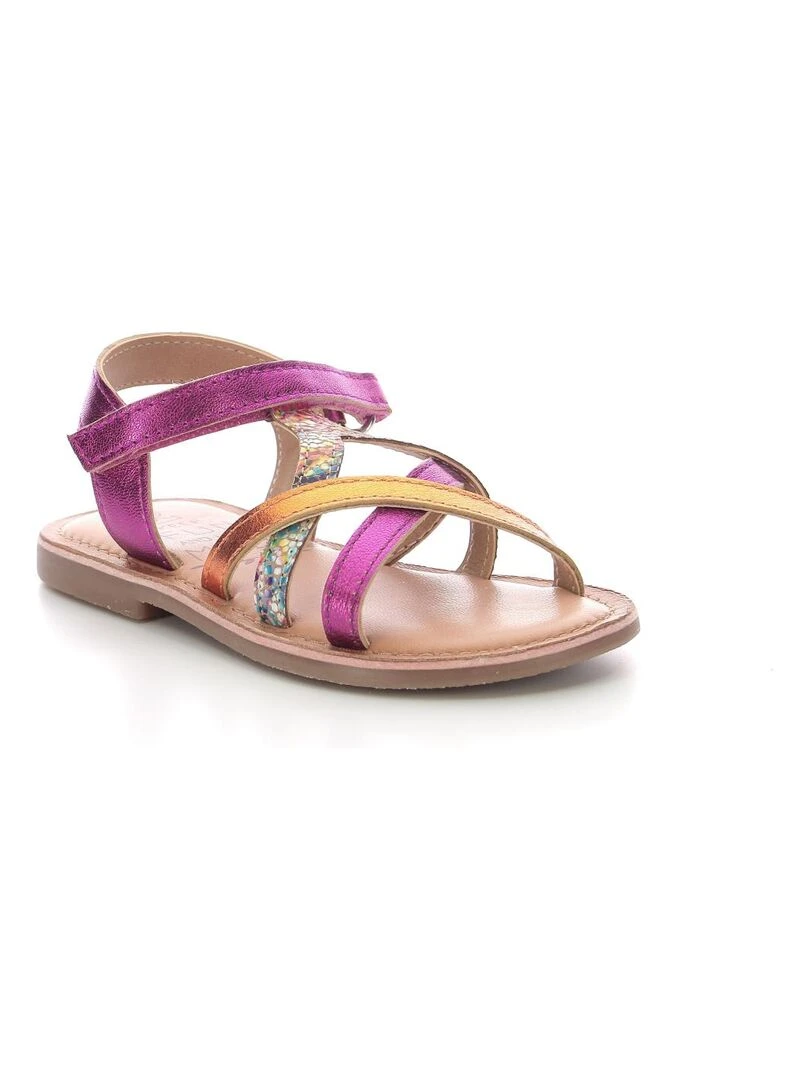 Sandales Cuir Canissa Rose fushia