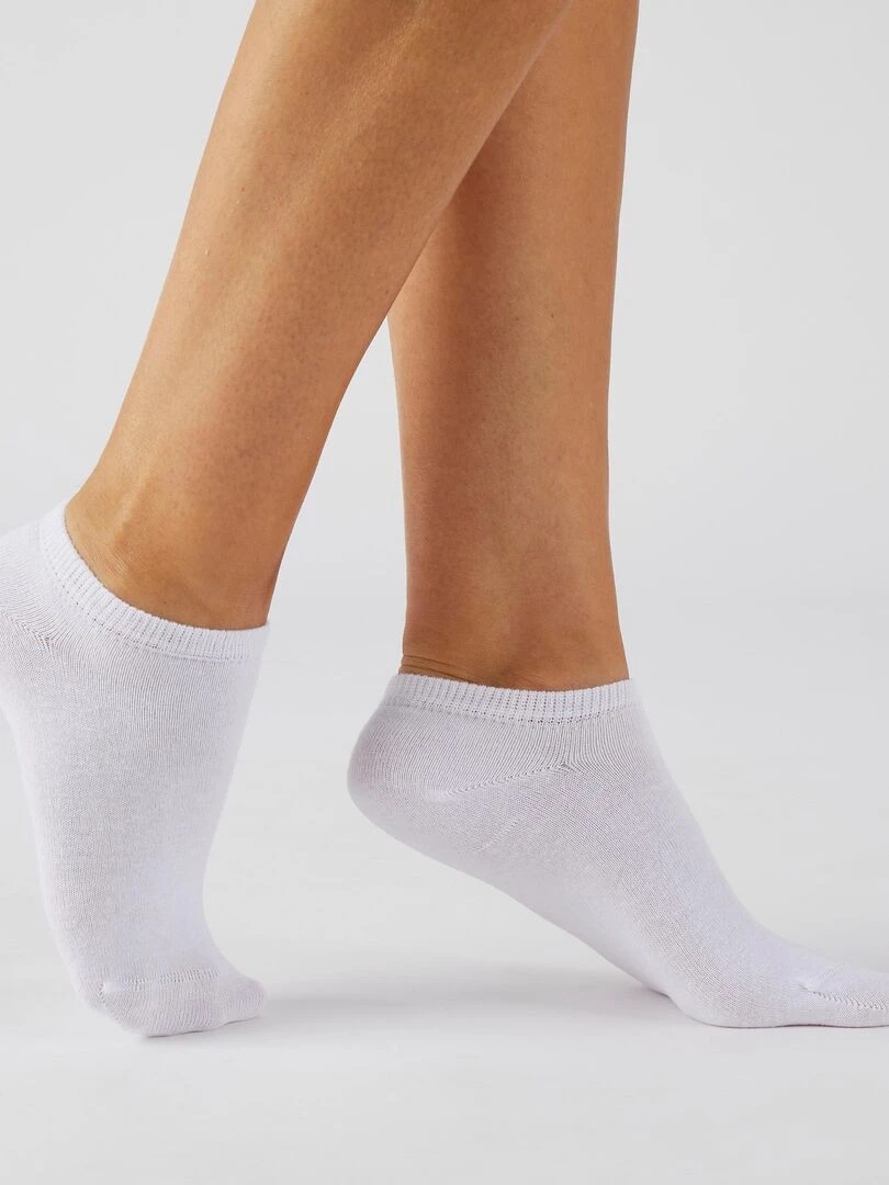 Lot de 5 paires de socquettes invisibles unies   Damart   Blanc