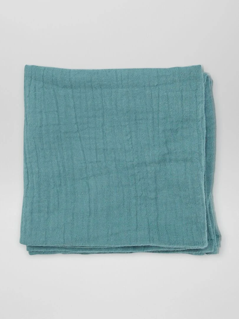 Lot de 3 langes en gaze de coton   Vert/beige