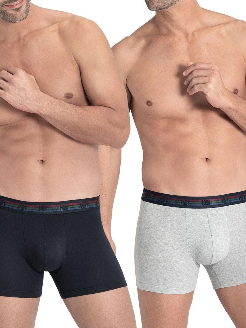 Pack de 2 boxers en coton Haruto Gris