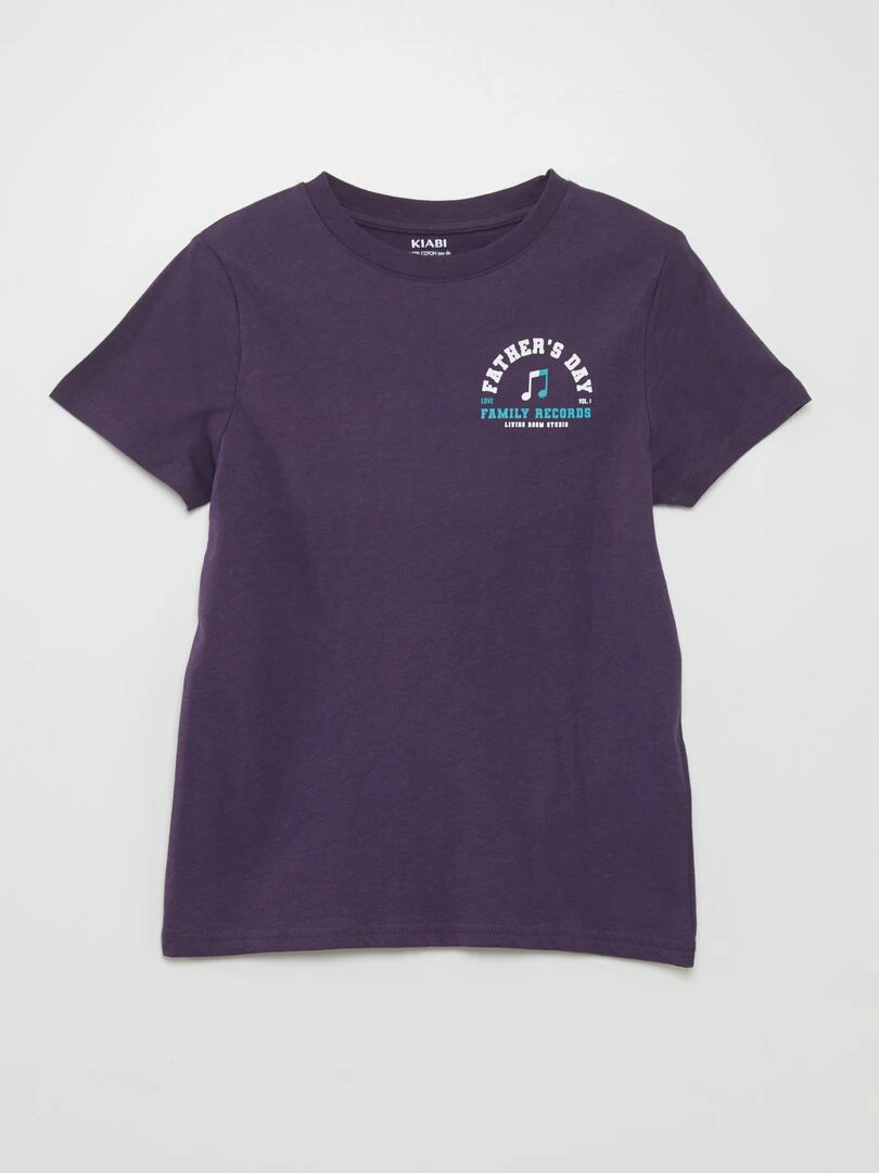 T shirt en coton imprimé Violet