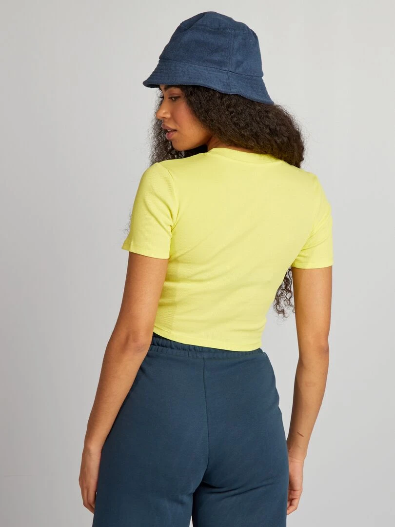 T shirt cropped   Jaune
