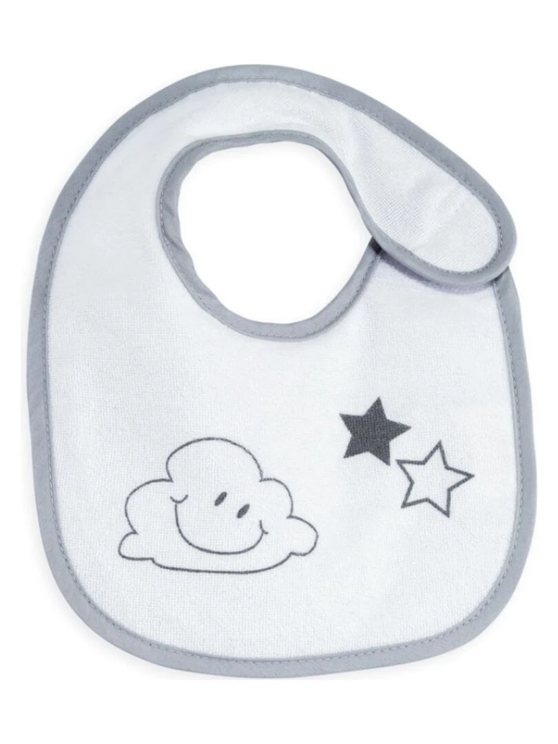 Lot de 7 bavoirs de naissance Nuage gris Gris