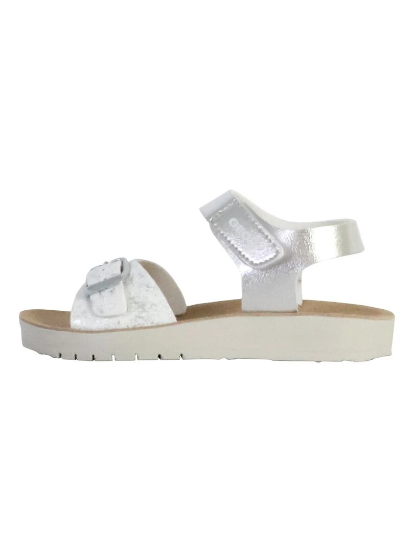 Sandales Cuir Enfant Geox Costarei Gris