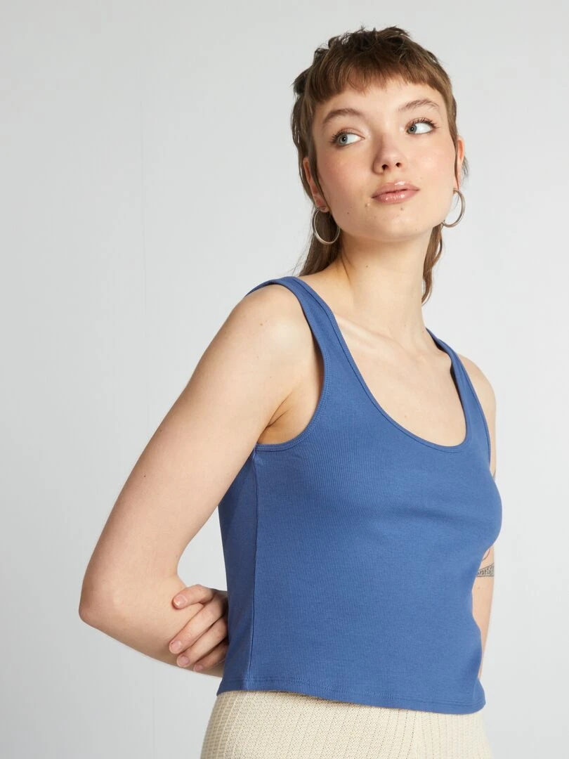 Débardeur cropped bleu