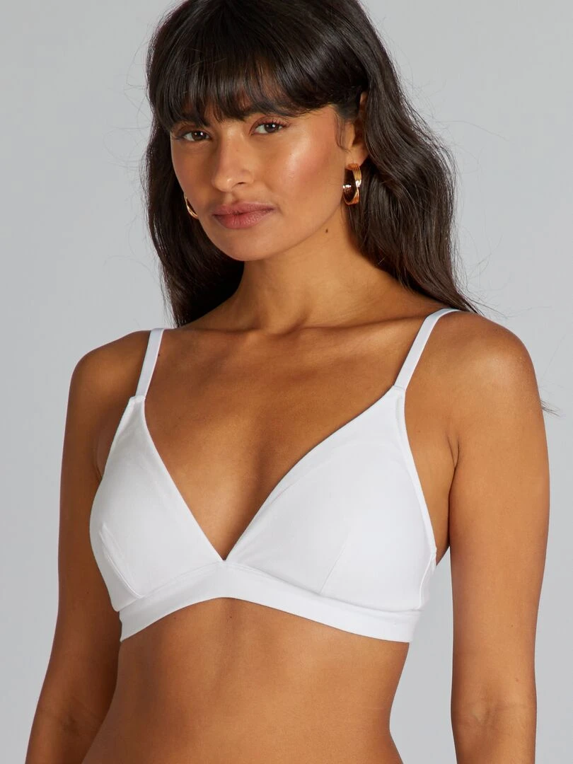 Soutien gorge triangle avec coques amovibles   blanc