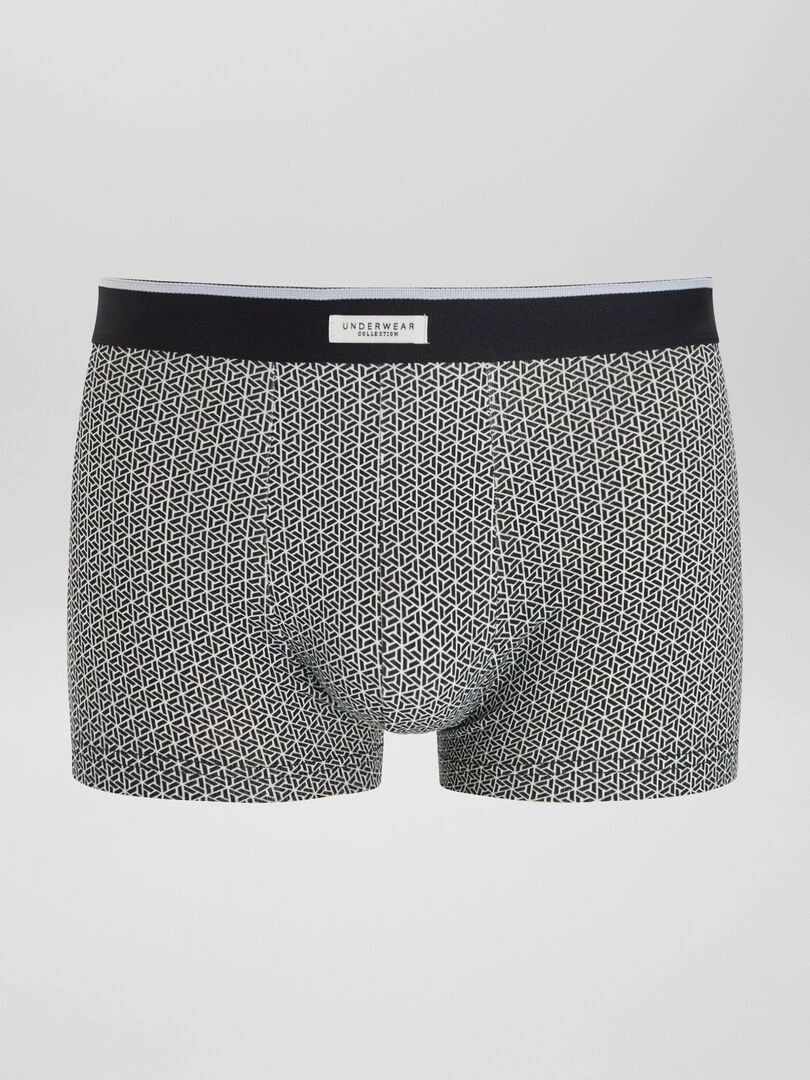 Lot 3 boxers stretch Blanc/noir