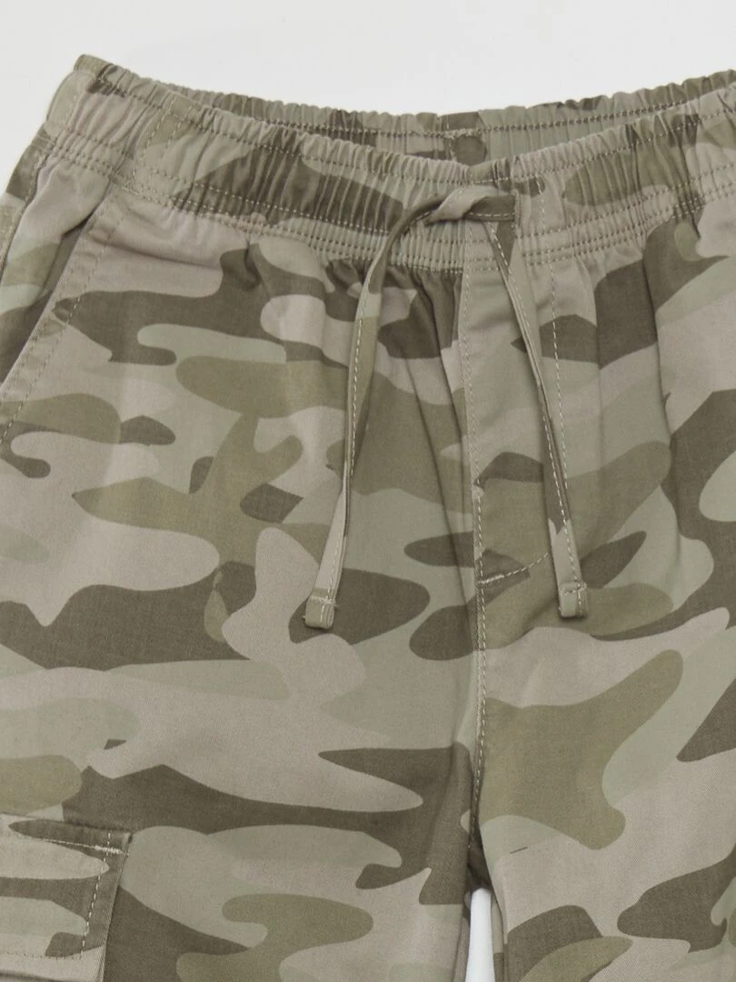 Pantalon avec poches et motif camouflage   Kaki