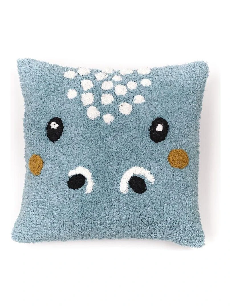 Coussin déhoussable tufté 'FUNNY HIPO' 'TODAY' Gris