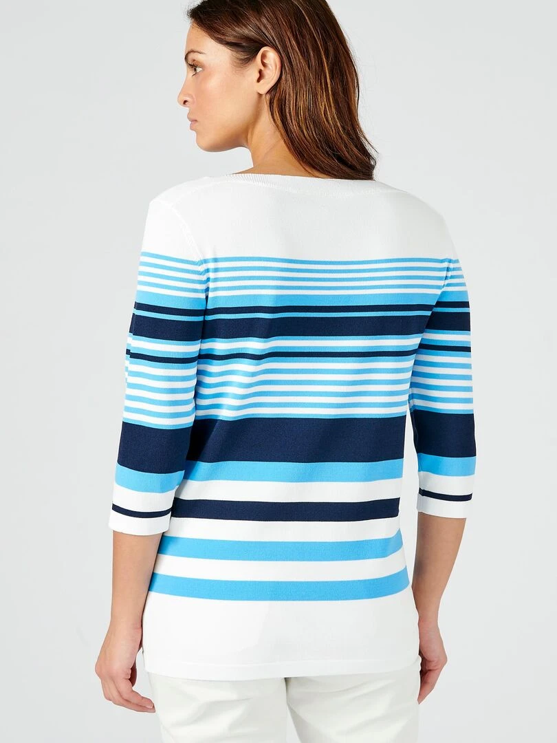 Pull esprit marinière   Damart   Bleu