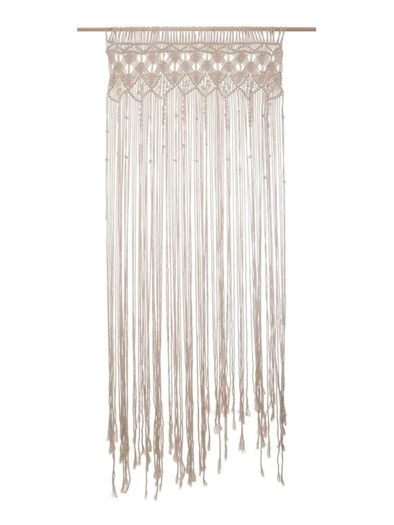 Rideau fil en macramé Été 90x200 cm Beige
