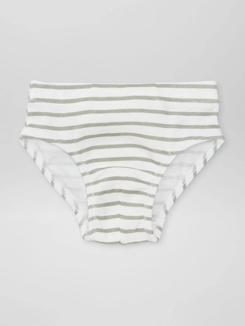 Lot de 3 slips en jersey   Vert/blanc