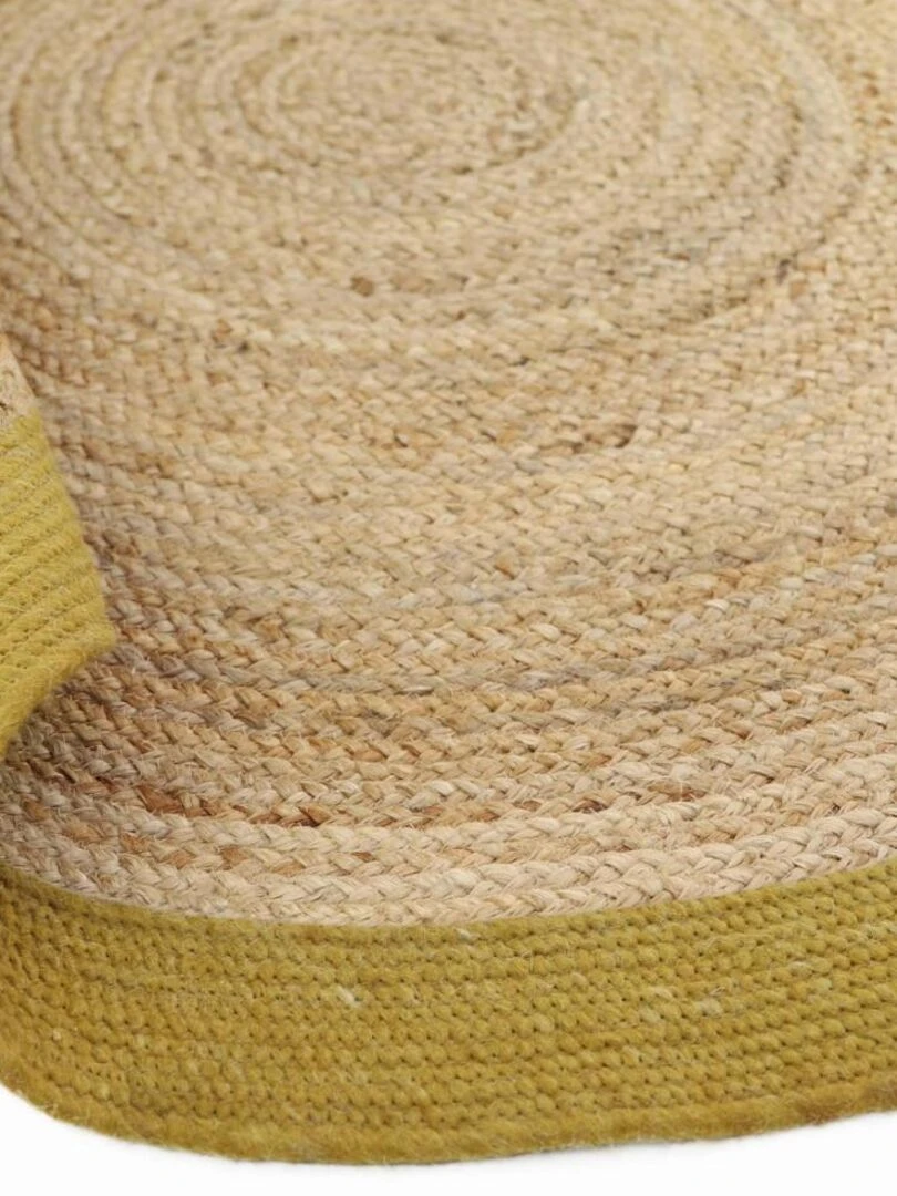 Tapis Coton & Jute Yhuki Mango par Nattiot   Ø 140 cm   Nattiot   Orange clémentine