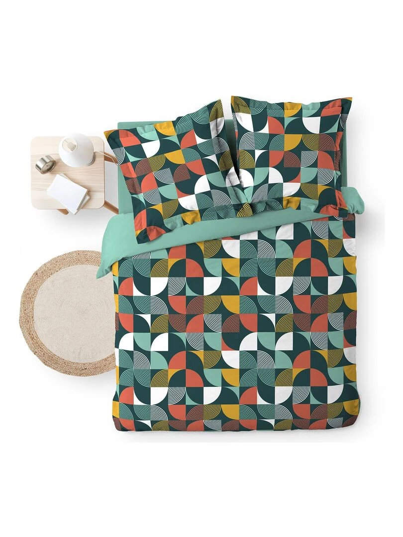 Parure Housse de couette + taie Collection Géo Rythme Multicolore