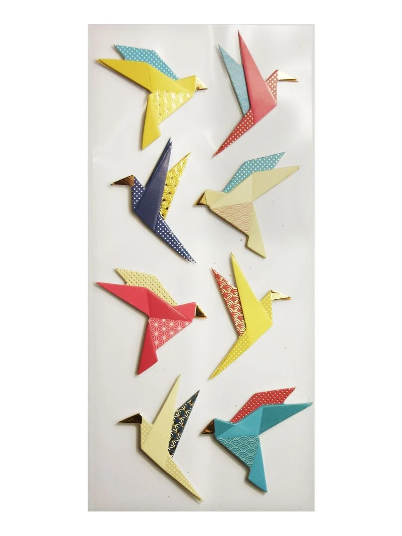 Autocollants en relief à paillettes Origami oiseaux N/A