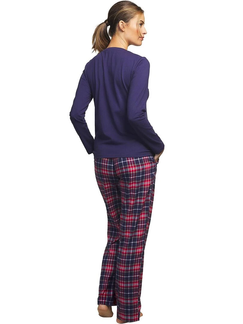 Pyjama pantalon haut manches longues Big Family Bleu marine