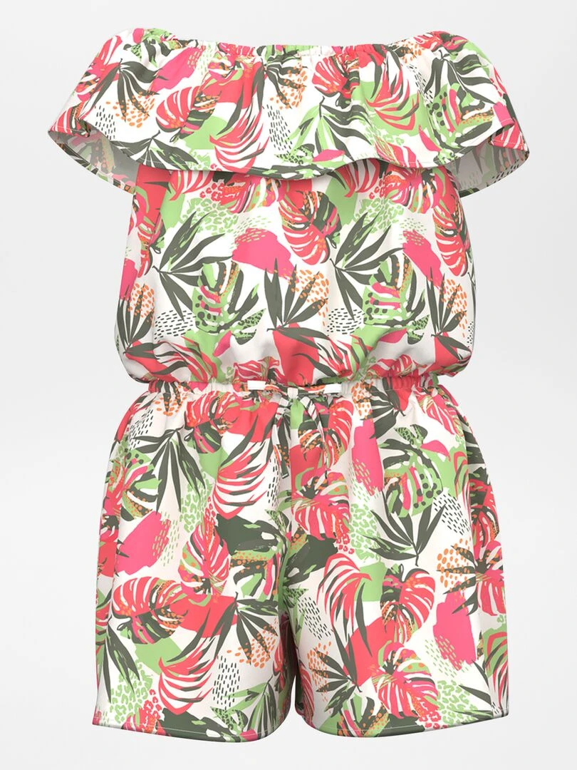 Combi short à haut volanté Orange