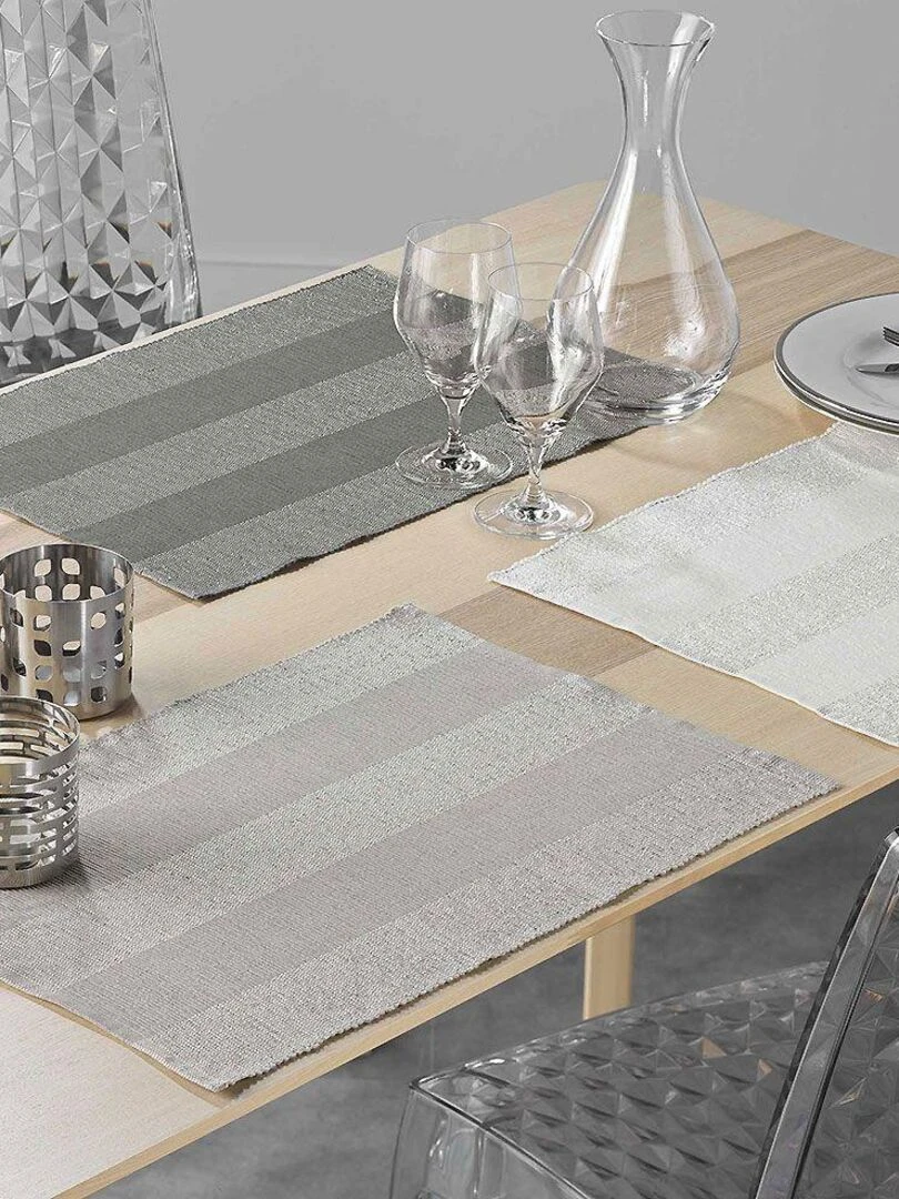Lot de 6 sets de table Eldora taupe   Taupe