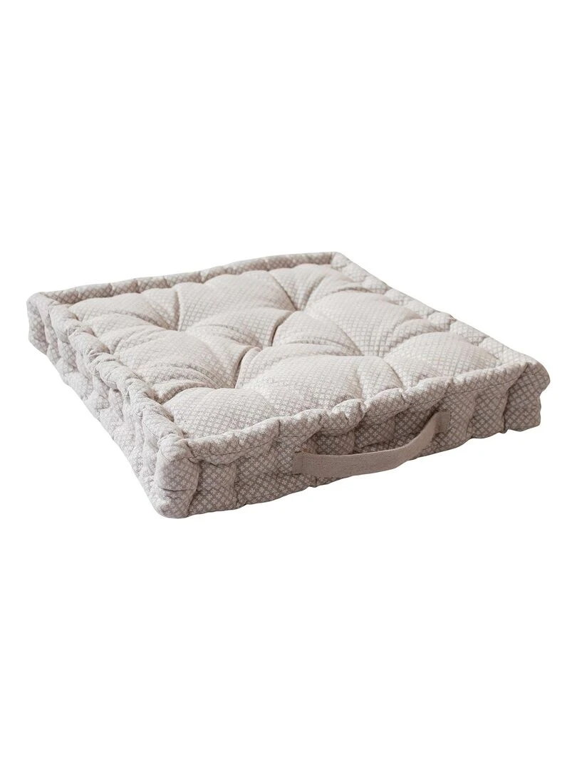 Coussin de sol avec poignée et petites croix Beige