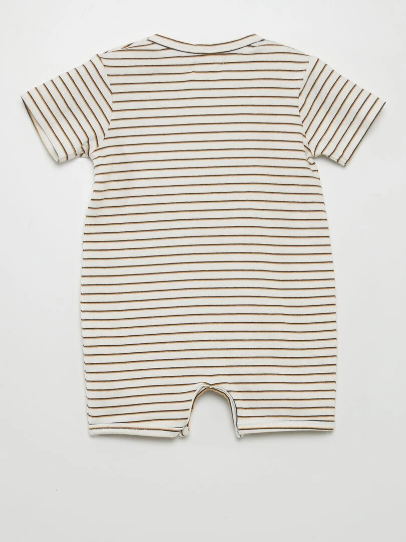 Barboteuse rayée Beige