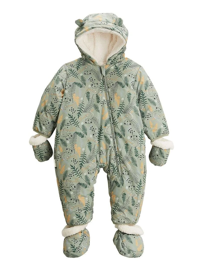 Combi pilote avec moufles et pieds amovibles Noah Vert