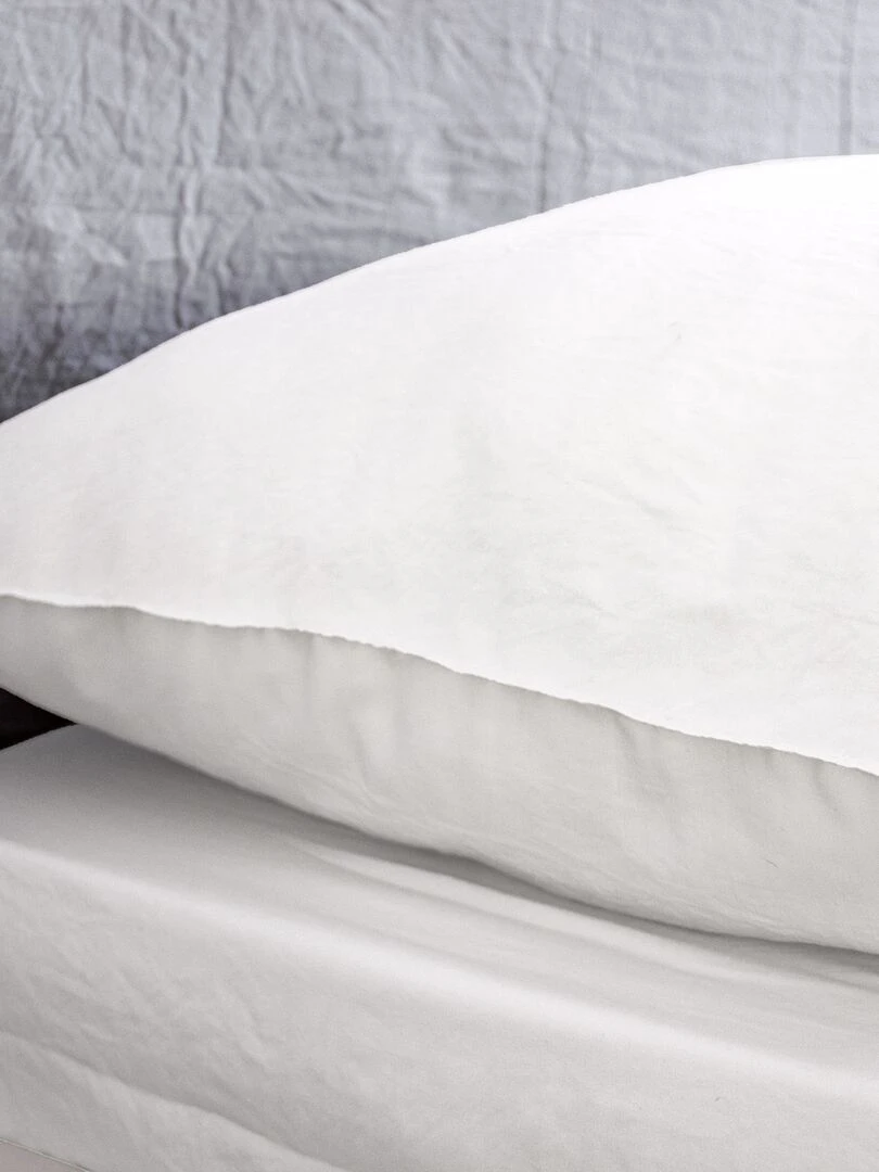 Parure de lit unie ultra douce   2 personnes   blanc