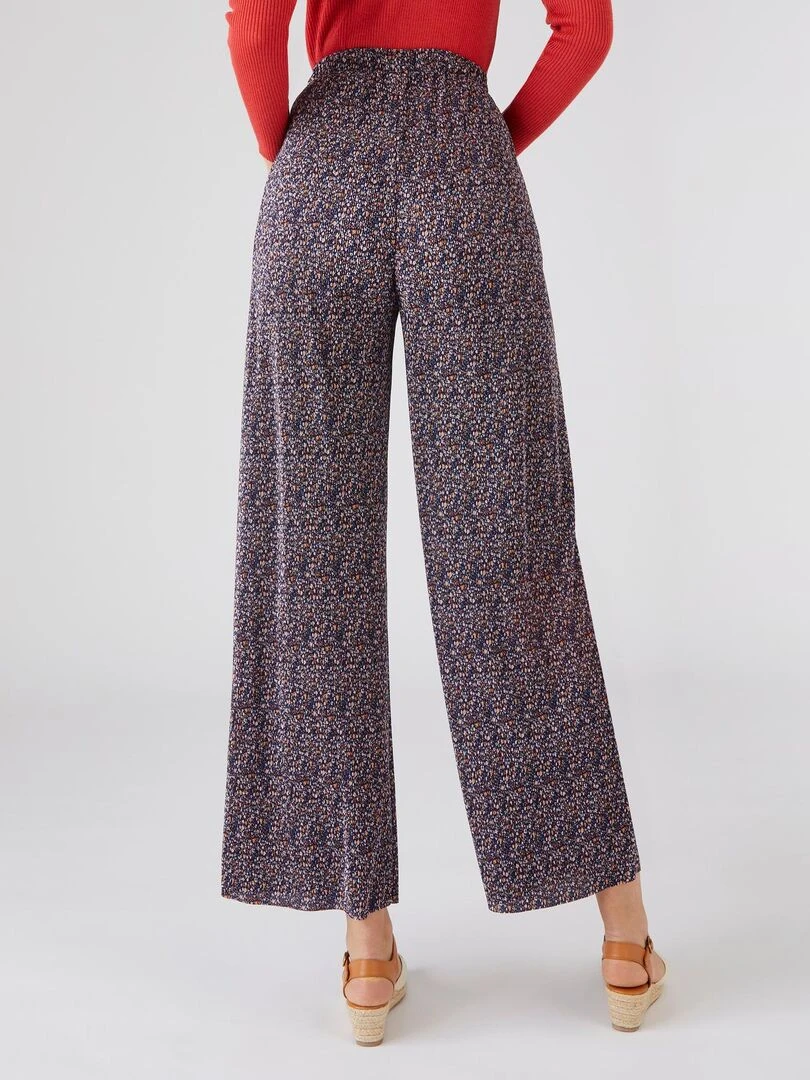 Pantalon 7/8ème maille plissée   Damart   Bleu marine