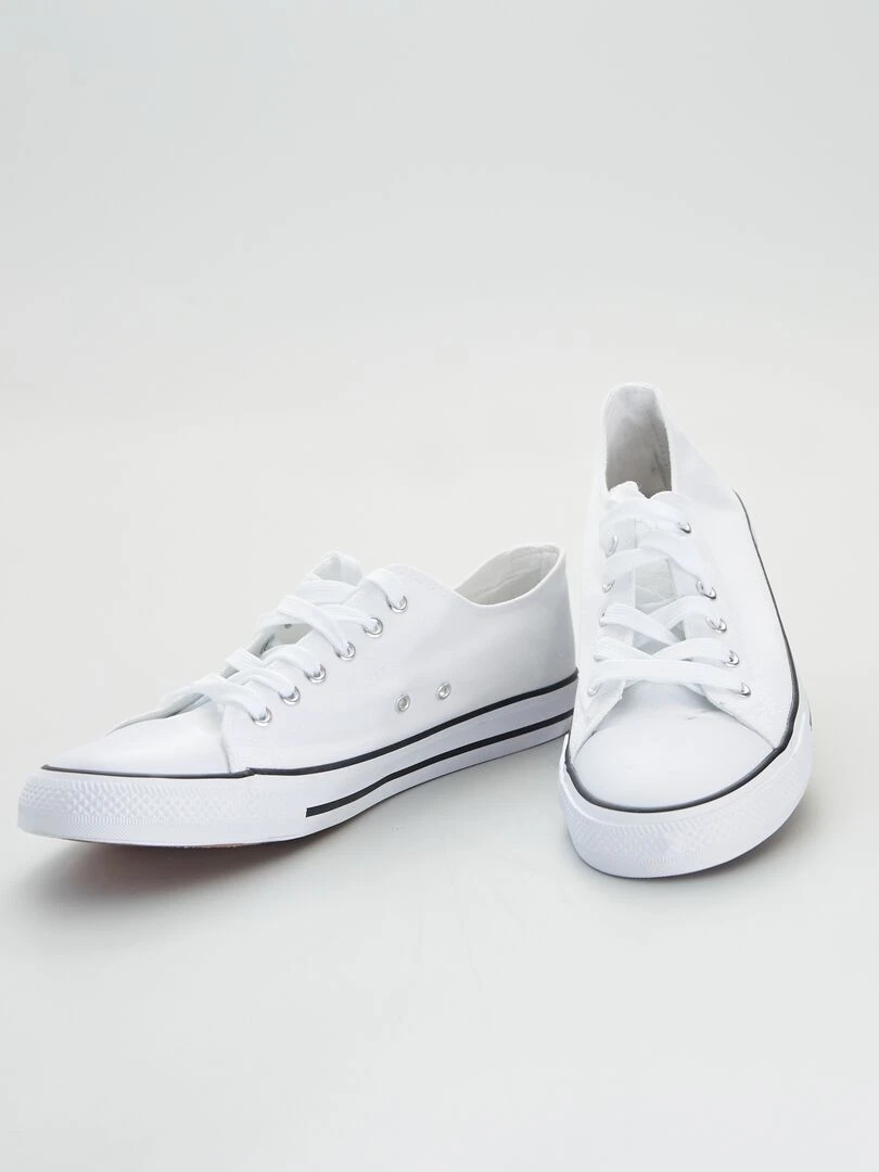Tennis en toile basiques   blanc