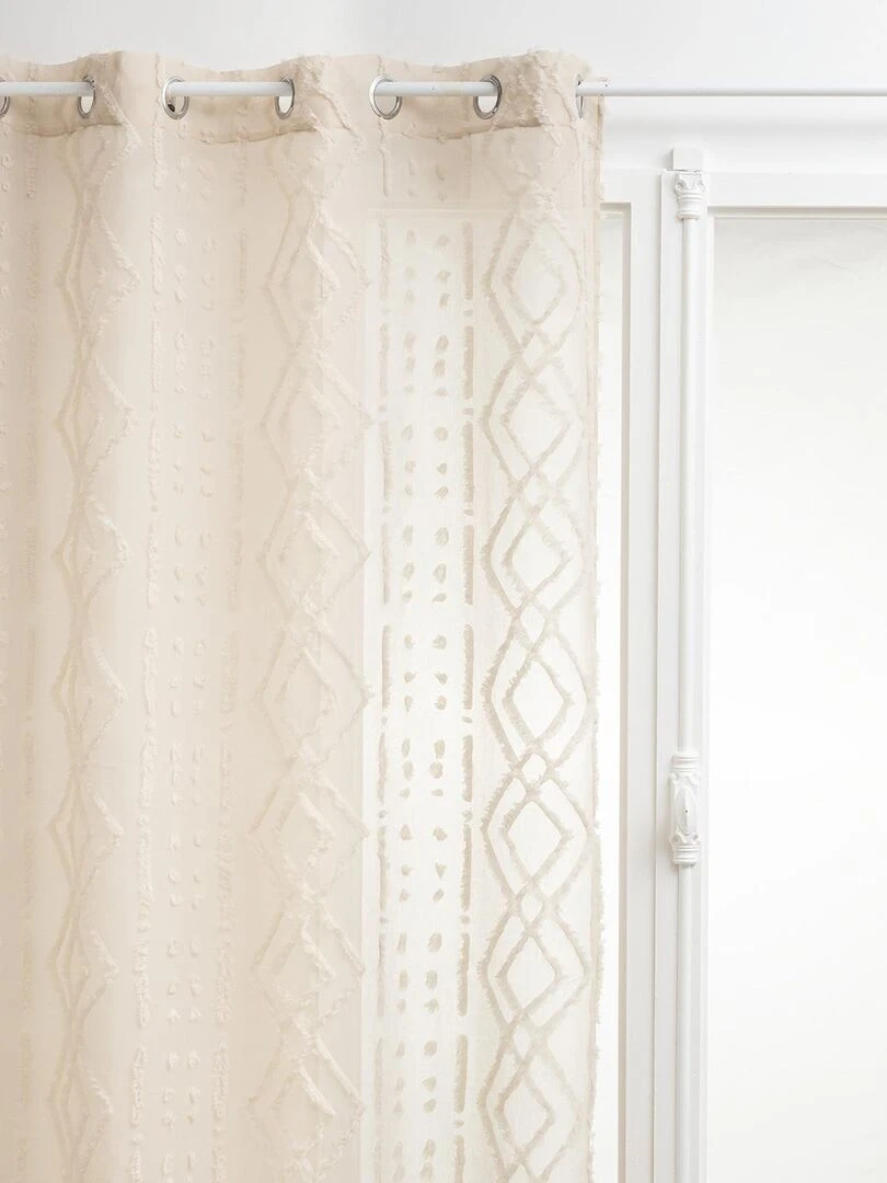 Voilage épuré à jacquard Beige