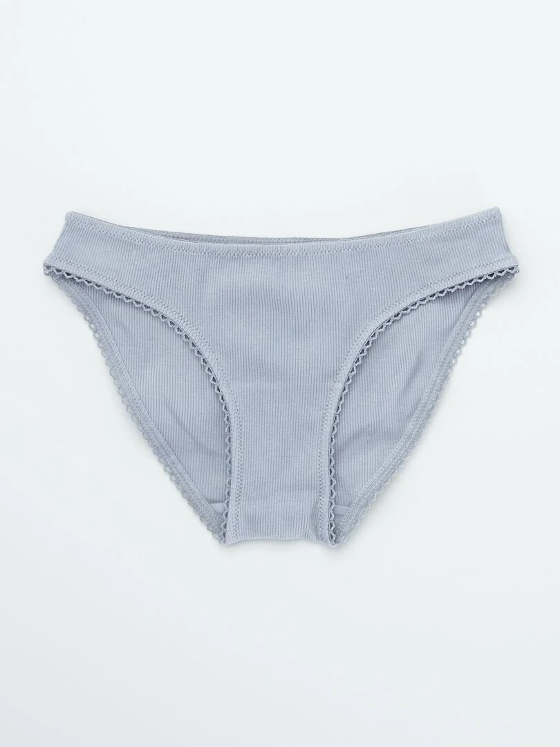 Culotte en maille côtelée Lot de 2 Rose/gris