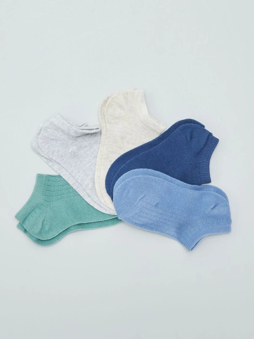 Lot de 5 chaussettes invisibles Bleu/vert