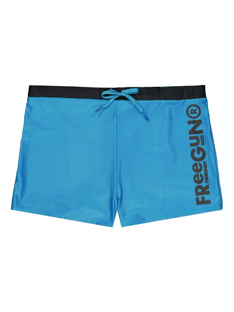 Shorty de bain enfant uni avec logo rubber print couleur Freegun Bleu