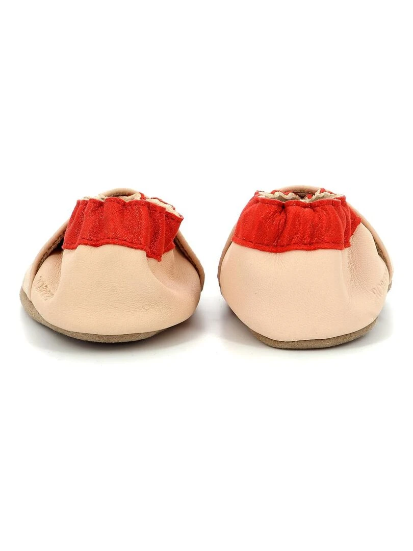 Chaussons Cuir Tennis Mouse   Rose